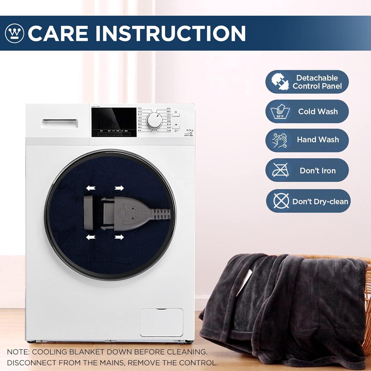 image:imageWestinghouse Electric Blanket Heated Throw Super Cozy Soft Flannel 50 x 60 Heated Throw with 6 Fast Heating Levels amp 210 AutoOff Machine Washable ETLampFCC Certification Home Office Use GreyNavy Blue