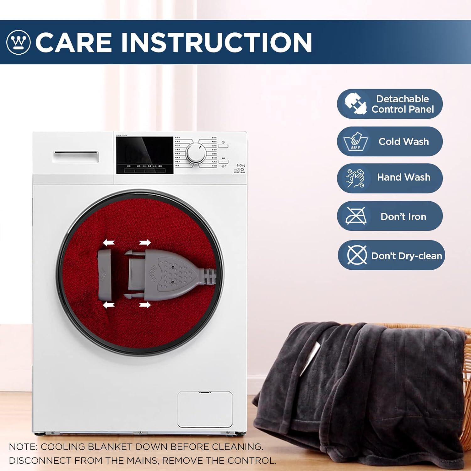 image:imageWestinghouse Electric Blanket Heated Throw Super Cozy Soft Flannel 50 x 60 Heated Throw with 6 Fast Heating Levels amp 210 AutoOff Machine Washable ETLampFCC Certification Home Office Use GreyRed