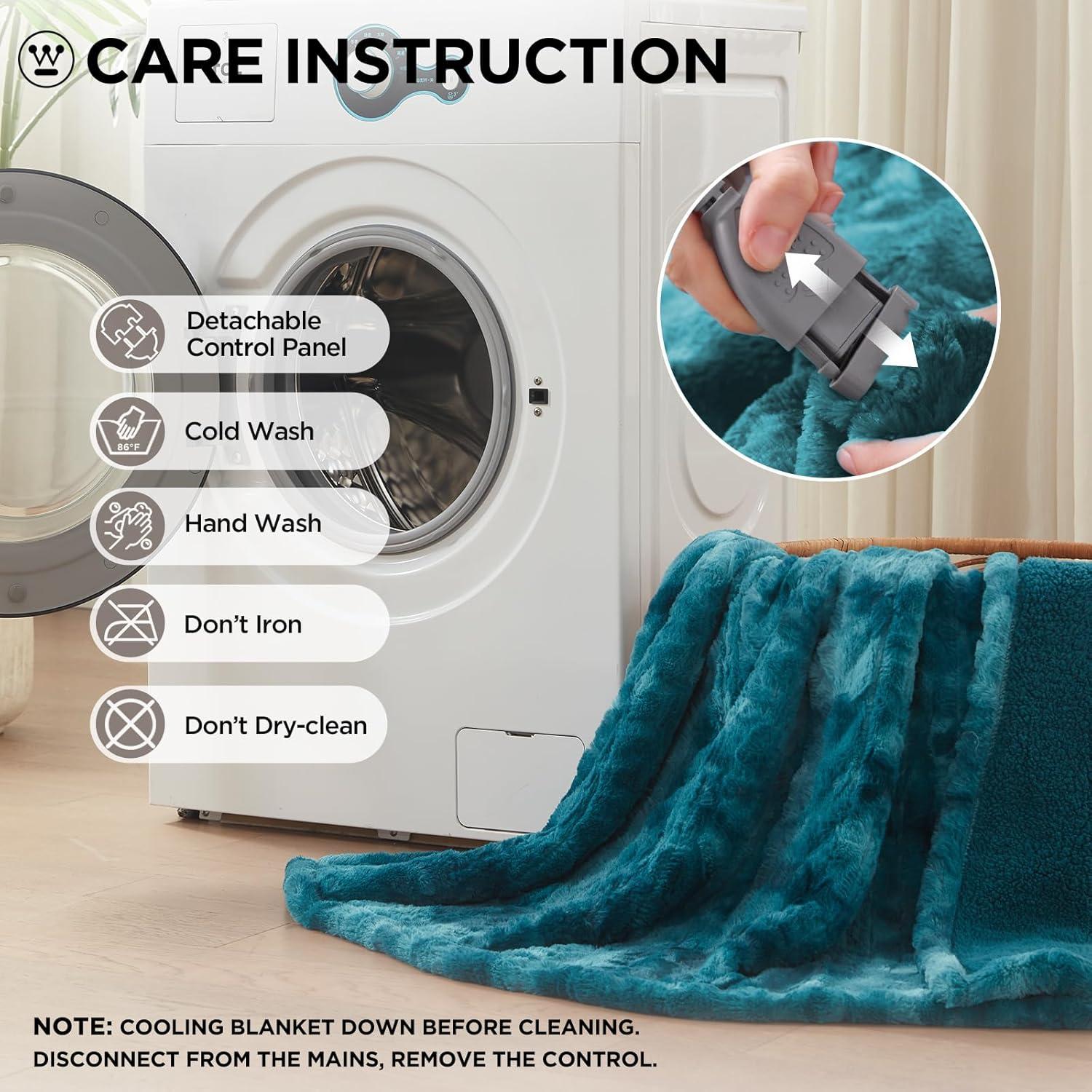 image:imageWestinghouse Electric Blanket Queen Faux Fur Heated Blanket with 10 Heating Levels amp 112 Hours Auto Off Soft Cozy Sherpa Heated Blanket Washable Blanket 84 x 90 Queen Size GreyGreen
