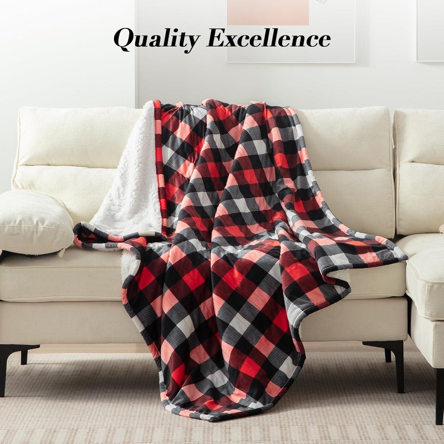 image:imageWestinghouse Electric Throw Heated Throw Blanket Soft Flannel amp Sherpa Heating Blanket with 6 Heating Levels 210 Hours AutoOff Fast Heating amp Overheat Protection Machine Washable Red 50x60 InchesRed