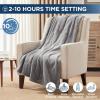 Westinghouse Electric Blanket Heated Throw, Super Cozy Soft Flannel 50″” x 60″” Heated Throw with 6 Fast Heating Levels & 2-10 Auto-Off, Machine Washable, ETL&FCC Certification, Home Office Use, Grey(Light Grey)
