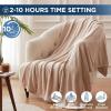 Westinghouse Electric Blanket Heated Throw, Super Cozy Soft Flannel 50″” x 60″” Heated Throw with 6 Fast Heating Levels & 2-10 Auto-Off, Machine Washable, ETL&FCC Certification, Home Office Use, Grey(Beige)