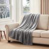 Westinghouse Electric Blanket Heated Throw, Super Cozy Soft Flannel 50″” x 60″” Heated Throw with 6 Fast Heating Levels & 2-10 Auto-Off, Machine Washable, ETL&FCC Certification, Home Office Use, Grey(Light Grey)