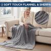 Westinghouse Electric Blanket Heated Throw, Super Cozy Soft Flannel 50″” x 60″” Heated Throw with 6 Fast Heating Levels & 2-10 Auto-Off, Machine Washable, ETL&FCC Certification, Home Office Use, Grey(Light Grey)