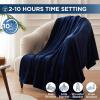 Westinghouse Electric Blanket Heated Throw, Super Cozy Soft Flannel 50″” x 60″” Heated Throw with 6 Fast Heating Levels & 2-10 Auto-Off, Machine Washable, ETL&FCC Certification, Home Office Use, Grey(Navy Blue)