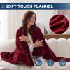 Westinghouse Electric Blanket Heated Throw, Super Cozy Soft Flannel 50″” x 60″” Heated Throw with 6 Fast Heating Levels & 2-10 Auto-Off, Machine Washable, ETL&FCC Certification, Home Office Use, Grey(Red)