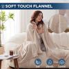 Westinghouse Electric Blanket Heated Throw, Super Cozy Soft Flannel 50″” x 60″” Heated Throw with 6 Fast Heating Levels & 2-10 Auto-Off, Machine Washable, ETL&FCC Certification, Home Office Use, Grey(Beige)