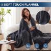 Westinghouse Electric Blanket Heated Throw, Super Cozy Soft Flannel 50″” x 60″” Heated Throw with 6 Fast Heating Levels & 2-10 Auto-Off, Machine Washable, ETL&FCC Certification, Home Office Use, Grey(Charcoal)