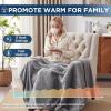 Westinghouse Electric Blanket Heated Throw, Super Cozy Soft Flannel 50″” x 60″” Heated Throw with 6 Fast Heating Levels & 2-10 Auto-Off, Machine Washable, ETL&FCC Certification, Home Office Use, Grey(Light Grey)
