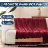 Westinghouse Electric Blanket Heated Throw, Super Cozy Soft Flannel 50″” x 60″” Heated Throw with 6 Fast Heating Levels & 2-10 Auto-Off, Machine Washable, ETL&FCC Certification, Home Office Use, Grey(Red)