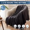 Westinghouse Electric Blanket Heated Throw, Super Cozy Soft Flannel 50″” x 60″” Heated Throw with 6 Fast Heating Levels & 2-10 Auto-Off, Machine Washable, ETL&FCC Certification, Home Office Use, Grey(Charcoal)