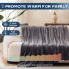 Westinghouse Electric Blanket Heated Throw, Super Cozy Soft Flannel 50″” x 60″” Heated Throw with 6 Fast Heating Levels & 2-10 Auto-Off, Machine Washable, ETL&FCC Certification, Home Office Use, Grey(Charcoal)