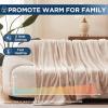 Westinghouse Electric Blanket Heated Throw, Super Cozy Soft Flannel 50″” x 60″” Heated Throw with 6 Fast Heating Levels & 2-10 Auto-Off, Machine Washable, ETL&FCC Certification, Home Office Use, Grey(Beige)