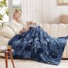 Westinghouse Electric Blanket Queen, Faux Fur Heated Blanket with 10 Heating Levels & 1-12 Hours Auto Off, Soft Cozy Sherpa Heated Blanket Washable Blanket (84″ x 90″ Queen Size, Grey)(Indigo)