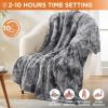 Westinghouse Electric Blanket Queen, Faux Fur Heated Blanket with 10 Heating Levels & 1-12 Hours Auto Off, Soft Cozy Sherpa Heated Blanket Washable Blanket (84″ x 90″ Queen Size, Grey)(Grey)