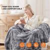 Westinghouse Electric Blanket Queen, Faux Fur Heated Blanket with 10 Heating Levels & 1-12 Hours Auto Off, Soft Cozy Sherpa Heated Blanket Washable Blanket (84″ x 90″ Queen Size, Grey)(Grey)