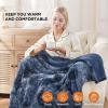 Westinghouse Electric Blanket Queen, Faux Fur Heated Blanket with 10 Heating Levels & 1-12 Hours Auto Off, Soft Cozy Sherpa Heated Blanket Washable Blanket (84″ x 90″ Queen Size, Grey)(Indigo)