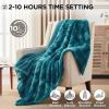 Westinghouse Electric Blanket Queen, Faux Fur Heated Blanket with 10 Heating Levels & 1-12 Hours Auto Off, Soft Cozy Sherpa Heated Blanket Washable Blanket (84″ x 90″ Queen Size, Grey)(Green)