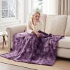 Westinghouse Electric Blanket Queen, Faux Fur Heated Blanket with 10 Heating Levels & 1-12 Hours Auto Off, Soft Cozy Sherpa Heated Blanket Washable Blanket (84″ x 90″ Queen Size, Grey)(Purple)