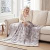 Westinghouse Electric Blanket Queen, Faux Fur Heated Blanket with 10 Heating Levels & 1-12 Hours Auto Off, Soft Cozy Sherpa Heated Blanket Washable Blanket (84″ x 90″ Queen Size, Grey)(Light Grey)