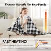 Westinghouse Electric Throw Heated Throw Blanket Soft Flannel & Sherpa Heating Blanket with 6 Heating Levels 2-10 Hours Auto-Off, Fast Heating & Overheat Protection Machine Washable, Red 50×60 Inches(Black)