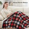 Westinghouse Electric Throw Heated Throw Blanket Soft Flannel & Sherpa Heating Blanket with 6 Heating Levels 2-10 Hours Auto-Off, Fast Heating & Overheat Protection Machine Washable, Red 50×60 Inches(Red)