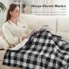 Westinghouse Electric Throw Heated Throw Blanket Soft Flannel & Sherpa Heating Blanket with 6 Heating Levels 2-10 Hours Auto-Off, Fast Heating & Overheat Protection Machine Washable, Red 50×60 Inches(Black)