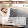 Westinghouse Electric Throw Heated Throw Blanket Soft Flannel & Sherpa Heating Blanket with 6 Heating Levels 2-10 Hours Auto-Off, Fast Heating & Overheat Protection Machine Washable, Red 50×60 Inches(Light Grey)