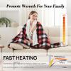 Westinghouse Electric Throw Heated Throw Blanket Soft Flannel & Sherpa Heating Blanket with 6 Heating Levels 2-10 Hours Auto-Off, Fast Heating & Overheat Protection Machine Washable, Red 50×60 Inches(Red)