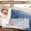 Westinghouse Electric Throw Heated Throw Blanket Soft Flannel & Sherpa Heating Blanket with 6 Heating Levels 2-10 Hours Auto-Off, Fast Heating & Overheat Protection Machine Washable, Red 50×60 Inches(Blue)