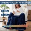Westinghouse Heated Throw Blanket, Leopard Electric Throw Blanket, Luxury Faux Fur to Flannel Reversible, 6 Heating Levels & 2-10 Hours Time Setting, Machine Washable(Throw, 50″x60″)(Navy)