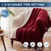 Westinghouse Heated Throw Blanket, Leopard Electric Throw Blanket, Luxury Faux Fur to Flannel Reversible, 6 Heating Levels & 2-10 Hours Time Setting, Machine Washable(Throw, 50″x60″)(Red)