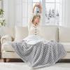 Westinghouse Heated Throw Blanket, Leopard Electric Throw Blanket, Luxury Faux Fur to Flannel Reversible, 6 Heating Levels & 2-10 Hours Time Setting, Machine Washable(Throw, 50″x60″)(Lightgrey Stripe)