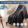 Westinghouse Heated Throw Blanket, Leopard Electric Throw Blanket, Luxury Faux Fur to Flannel Reversible, 6 Heating Levels & 2-10 Hours Time Setting, Machine Washable(Throw, 50″x60″)(Charcoal)