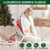 Westinghouse Heated Throw Blanket, Leopard Electric Throw Blanket, Luxury Faux Fur to Flannel Reversible, 6 Heating Levels & 2-10 Hours Time Setting, Machine Washable(Throw, 50″x60″)(Christmas Tree)