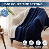 Westinghouse Heated Throw Blanket, Leopard Electric Throw Blanket, Luxury Faux Fur to Flannel Reversible, 6 Heating Levels & 2-10 Hours Time Setting, Machine Washable(Throw, 50″x60″)(Navy)