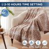 Westinghouse Heated Throw Blanket, Leopard Electric Throw Blanket, Luxury Faux Fur to Flannel Reversible, 6 Heating Levels & 2-10 Hours Time Setting, Machine Washable(Throw, 50″x60″)(Leopard)