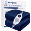 Westinghouse Electric Blanket Heated Throw, Super Cozy Soft Flannel 50″” x 60″” Heated Throw with 6 Fast Heating Levels & 2-10 Auto-Off, Machine Washable, ETL&FCC Certification, Home Office Use, Grey(Navy Blue)