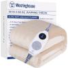 Westinghouse Electric Blanket Heated Throw, Super Cozy Soft Flannel 50″” x 60″” Heated Throw with 6 Fast Heating Levels & 2-10 Auto-Off, Machine Washable, ETL&FCC Certification, Home Office Use, Grey(Beige)