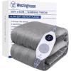 Westinghouse Electric Blanket Heated Throw, Super Cozy Soft Flannel 50″” x 60″” Heated Throw with 6 Fast Heating Levels & 2-10 Auto-Off, Machine Washable, ETL&FCC Certification, Home Office Use, Grey(Light Grey)