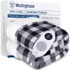 Westinghouse Electric Throw Heated Throw Blanket Soft Flannel & Sherpa Heating Blanket with 6 Heating Levels 2-10 Hours Auto-Off, Fast Heating & Overheat Protection Machine Washable, Red 50×60 Inches(Black)