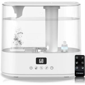 Westinghouse Humidifier and Air Purifier all in one combo with Smart Humidity Sensor Control for Bedrooms with Essential Oil Diffuser and Remote, White(White)