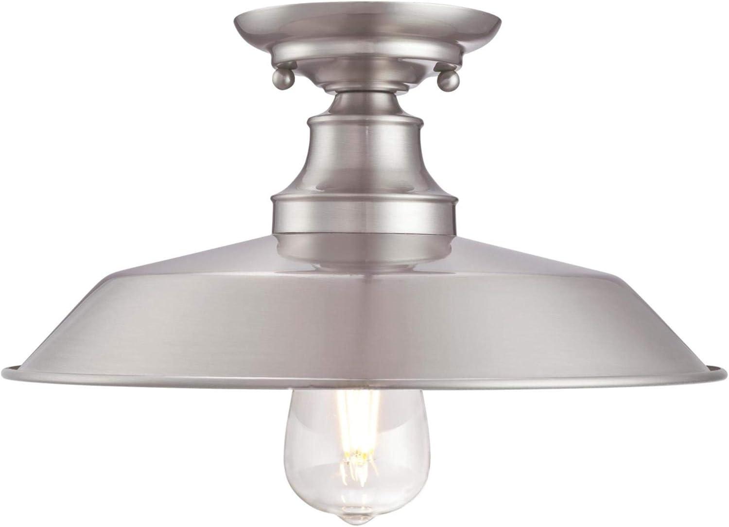 image:imageWestinghouse 6370200 Iron Hill 12Inch OneLight Indoor Semi Flush Mount Ceiling Light Brushed Nickel Finish