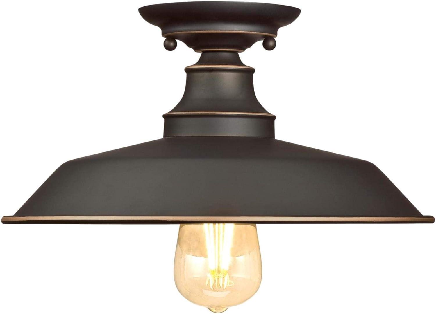 image:imageWestinghouse 6370300 Iron Hill 12Inch OneLight Indoor Semi Flush Mount Ceiling Light Oil Rubbed Bronze Finish with HighlightsOne Size Pack of 4
