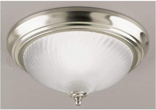 image:imageWestinghouse Lighting 6430500 TwoLight FlushMount Interior Ceiling Fixture Brushed Nickel Finish with Frosted Swirl GlassOne Light