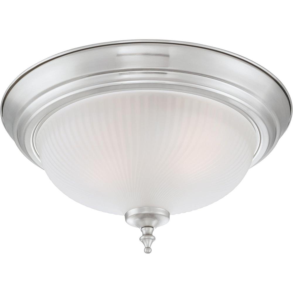 image:imageWestinghouse 6344400 TwoLight Indoor Flush Ceiling Fixture 2 Pack Brushed Nickel Finish with Frosted Swirl Glass