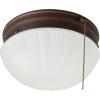 6720200 Two-Light Flush-Mount Indoor Ceiling Fixture with Pull Chain, Sienna Finish with Frosted Fluted Glass(Sienna)