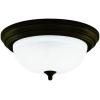 Westinghouse 64292 15-Inch Three-Light Flush Mount Fixture, Oil Rubbed Bronze with Frosted White Alabaster Globe(One light)