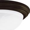 Westinghouse 64292 15-Inch Three-Light Flush Mount Fixture, Oil Rubbed Bronze with Frosted White Alabaster Globe(Three Light)