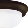 Westinghouse 64292 15-Inch Three-Light Flush Mount Fixture, Oil Rubbed Bronze with Frosted White Alabaster Globe(Two Light)